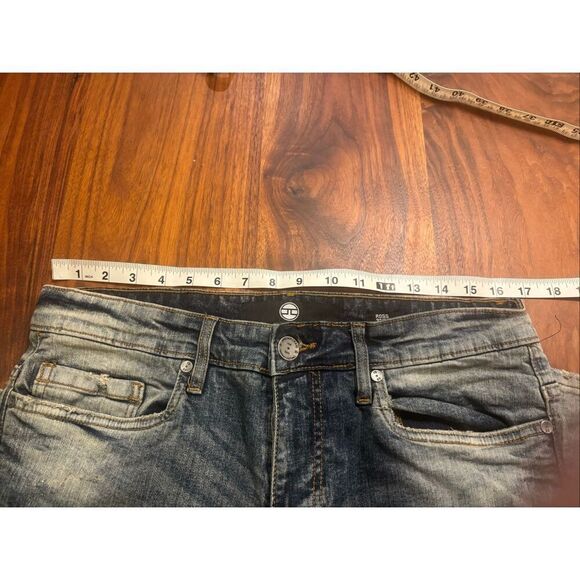 Jordan Craig Men’s Blue Faded Ripped Knees Skinny Jeans Light Washed Size 32/32 - Picture 3 of 8